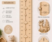 Kids Growth Chart SVG DXF | Laser Cut Height Ruler | Glowforge cnc File | Nursery Wall Decor | DIY Wood Project