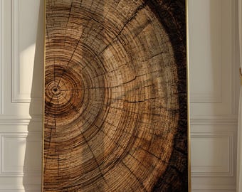 Tree Ring Wall Art, Rustic Wood Grain Print, Minimalist Nature Decor, Farmhouse Artwork