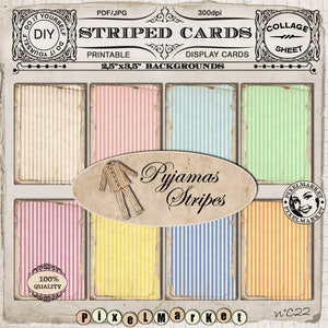 STRIPED BACKGROUNDS Display Cards Jewelry Holders Stripes Tag Clipart Printable Collage Sheet Scrapbooking Paper Papercraft Worn Paper c22