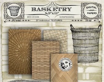 WICKER and Wooven BASKET Backgrounds Digital Paper Basketry Texture Photo Background Digital Photo Backdrop Printable Download p13