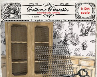 Dollhouse Furniture Chicken Wire Printable Sheet Barbie Scale Etsy