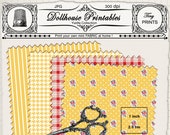 DOLLHOUSE Miniature Fabric Prints Printable fabric sheets French country prints Digital download for 1/12 miniature model Print at home
