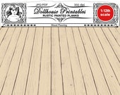 Country cottage DOLLHOUSE FLOORING Printable Beige Painted Wood Floor Miniature Rustic Parquet Download for 1/12 Dollhouse Diorama Roombox
