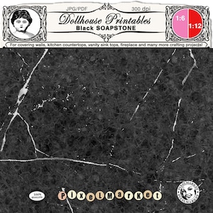 Dollhouse printable SOAPSTONE wallpaper for covering wall, floor, countertop, vanity sink top, shelf, fireplace from 1/12 to 1/6 miniature