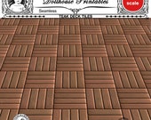 DOLLHOUSE Flooring Miniature teak wood deck tiles wallpaper Patio floor Pool decking Digital sheet download for roombox diorama outdoors