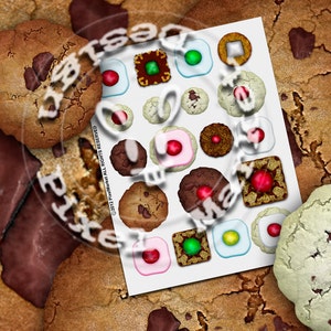 DIGITAL COOKIES CLIPARTS Printable Collage Sheet Download Card Making Invitation Cakes Embellishments Food Cook Biscuit Kid Party e07 image 2