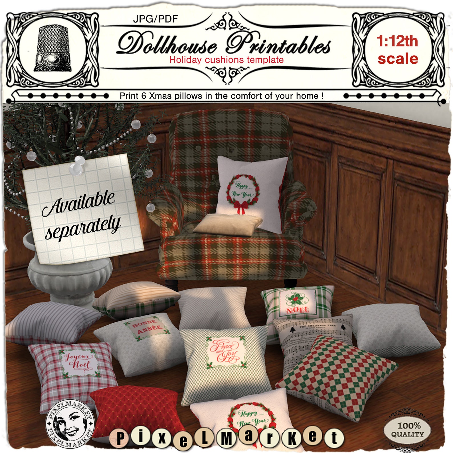 PRINTABLE FABRIC SET for Quarter Scale Miniature Chinoiserie - Etsy