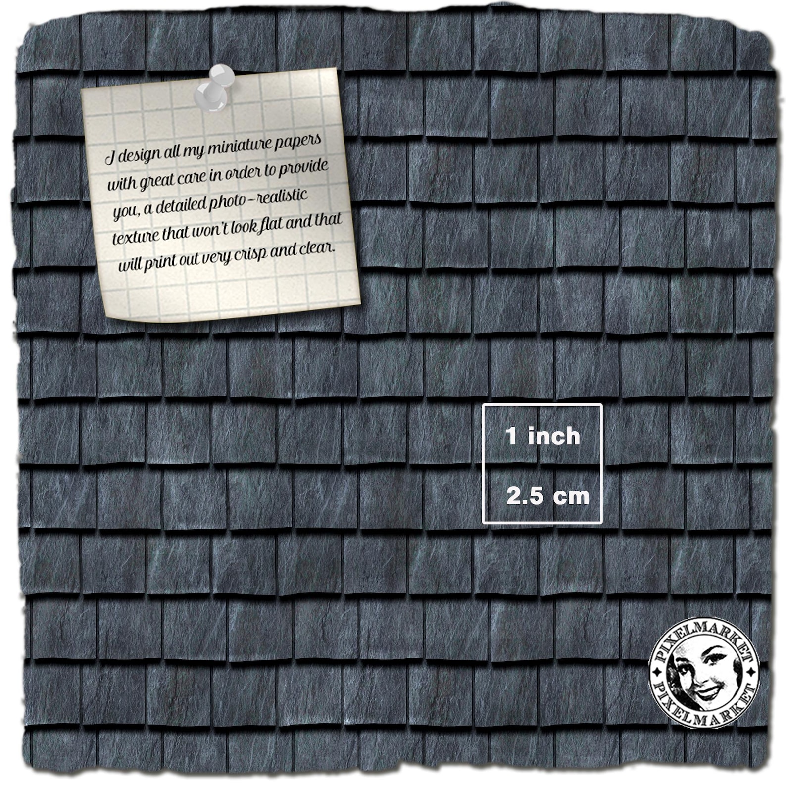 VICTORIAN SLATE ROOF Tiles Printable Gray Slate Roofing Tiles Instant ...