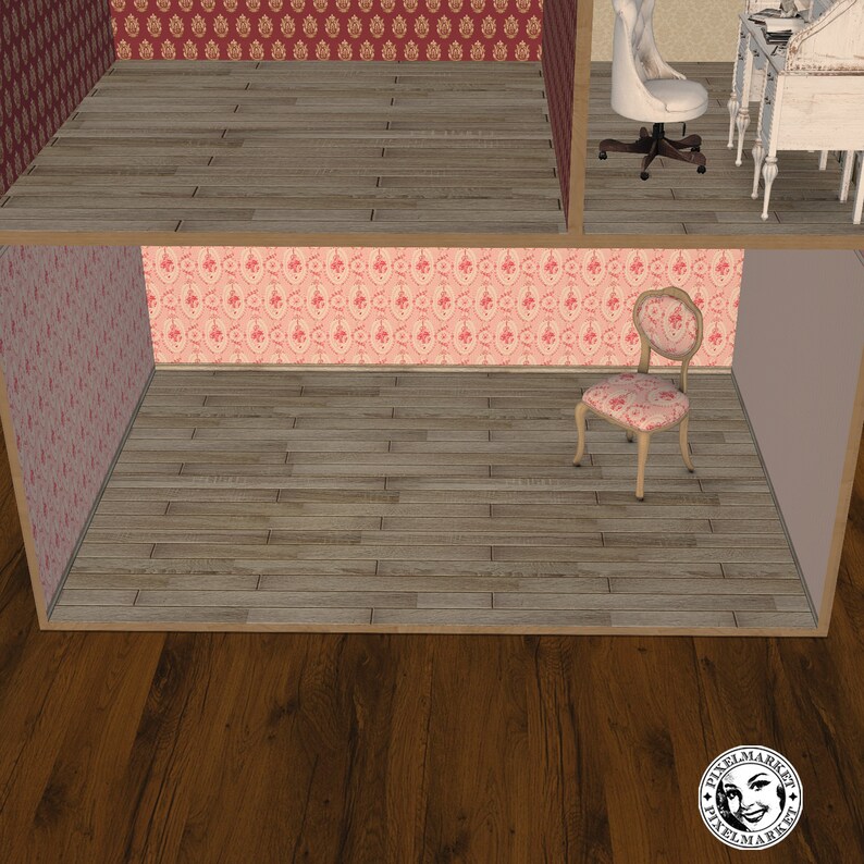 DOLLHOUSE Printable Wood Floor Reclaimed Wooden Flooring - Etsy