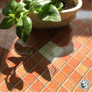 DOLLHOUSE 1/12 Flooring Terracotta Spanish floor tiles Mexican Saltillo tiles Printable sheet Digital download Miniature outdoors Patio image 3