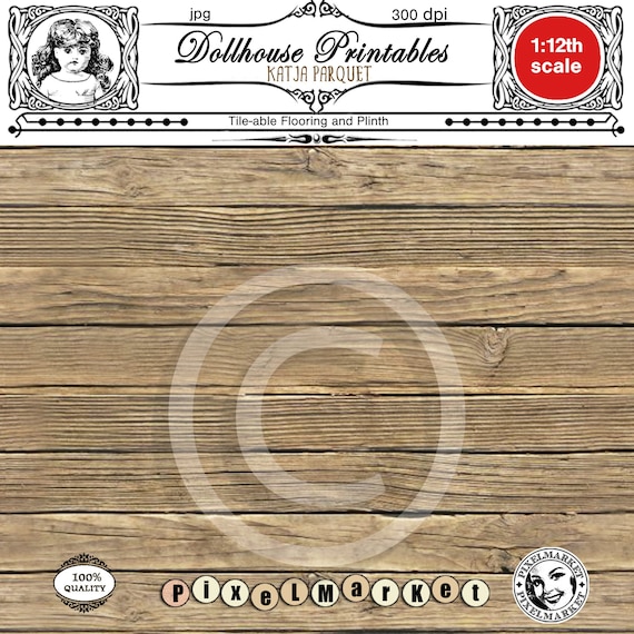 DOLLHOUSE Printable Wood Floor Rustic Wooden Flooring 1/12th - Etsy