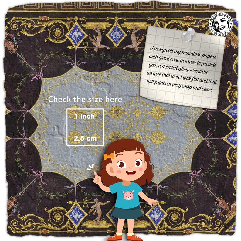 Dollhouse Printable Ancient Rome Miniature CEILING Antique Roman ...