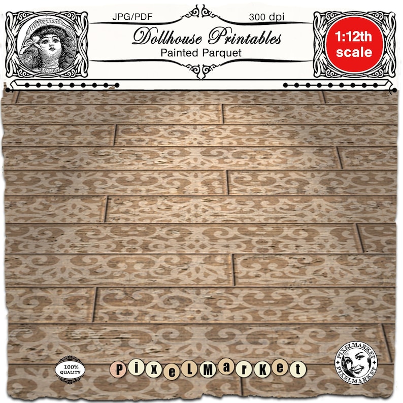 DOLLHOUSE Printable Wood Floor Rustic Wooden Painted Flooring - Etsy