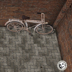 Dollhouse Printable Sidewalk Pavers Flooring Miniature Street Paving ...
