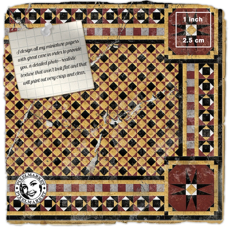 Ancient Rome Diorama Flooring Printable Mosaic Floor Tiles Distressed ...