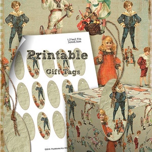 Etiquettes cadeau Imprimables Tags Victoriens d' ANNIVERSAIRE en téléchargement Scrapbooking Digital Instant download DIY