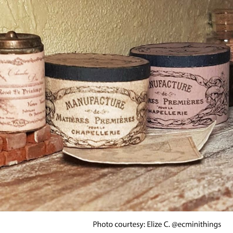 Dollhouse Miniature Hatbox Printable Template Set of 3 French - Etsy
