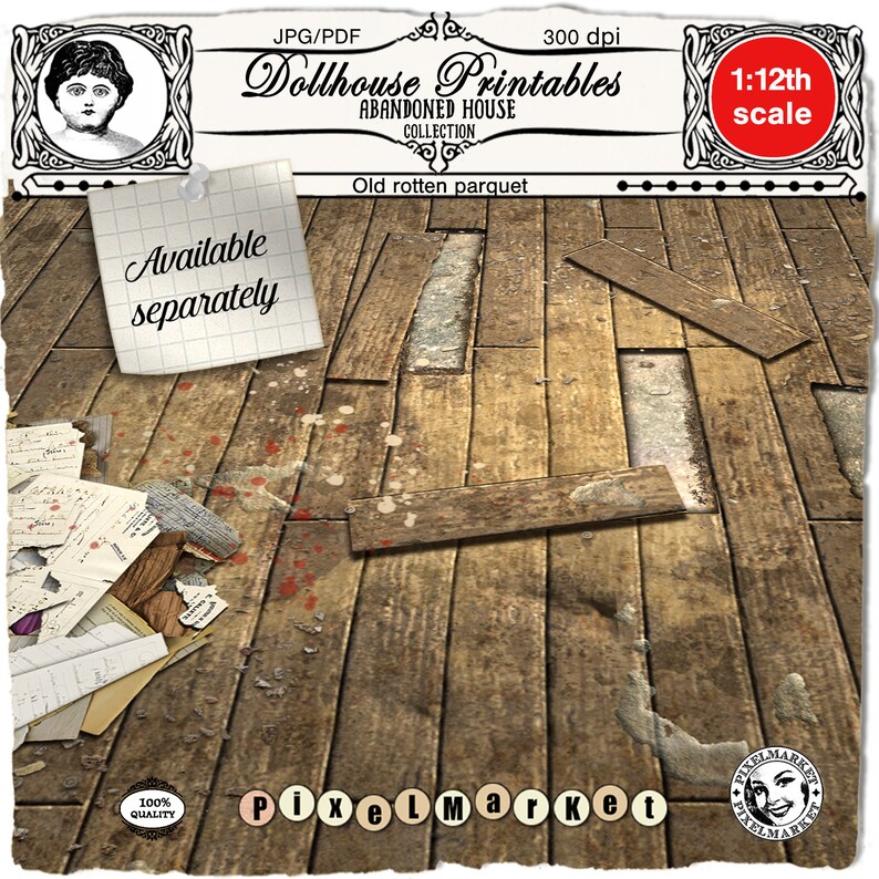 DOLLHOUSE Printable Flooring Miniature Chevron PARQUET - Etsy