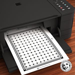 DOLLHOUSE Flooring ART DECO Bathroom 1/12 scale Black & White Floor tiles Printable download Digital sheet for Diorama Roombox image 8