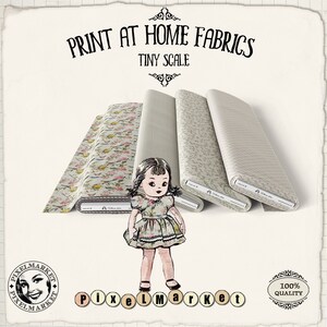 MINIATURE Chinoiserie FABRICS Printable sheets for 1/24th scale dollhouse diorama roombox Digital download Print at home fabric image 2