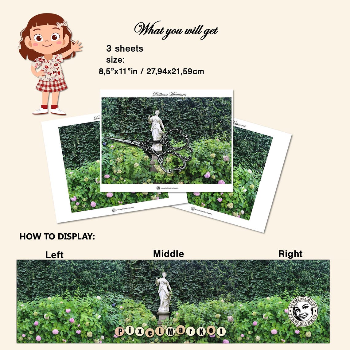 DOLLHOUSE PRINTABLE Wallpaper Miniature Panoramic Outdoor Scenery ...