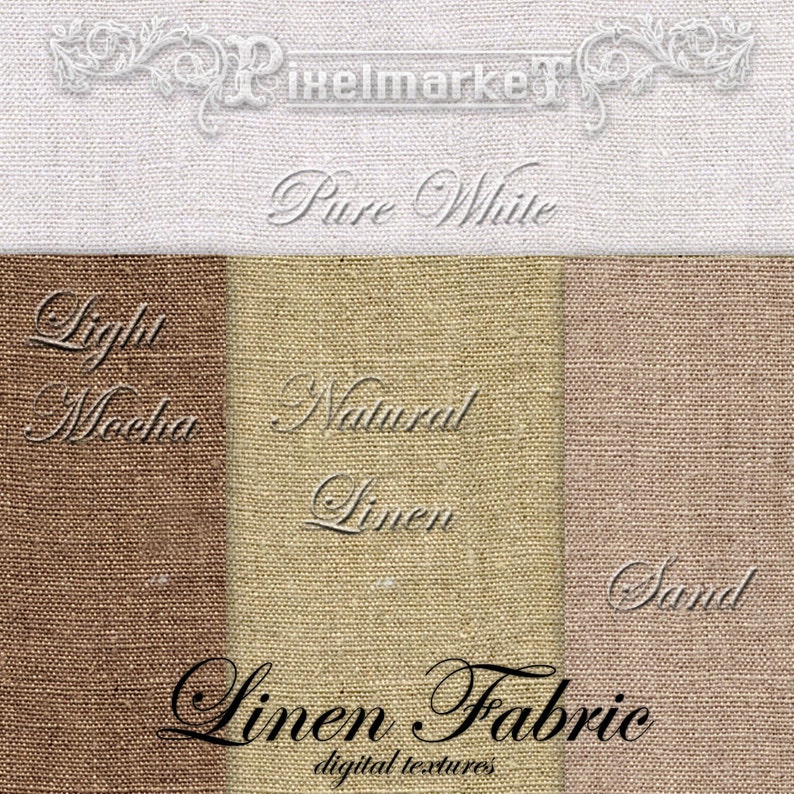 Linen Files Realistic LINEN PAPERS SET Printable fabric backgrounds | Etsy