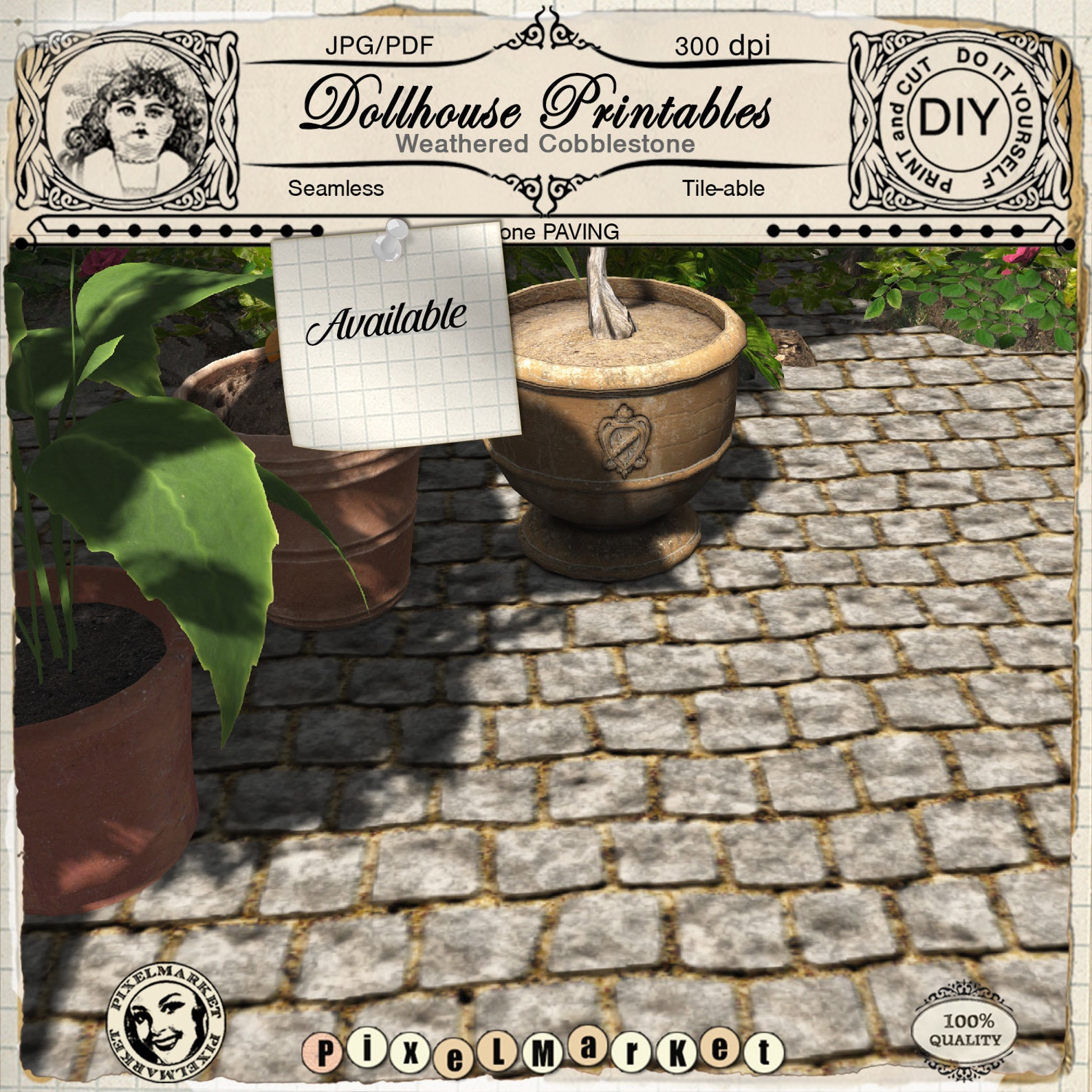 DOLLHOUSE Wallpaper 1/12th Printable RED BRICKS Wall Tile W/ - Etsy