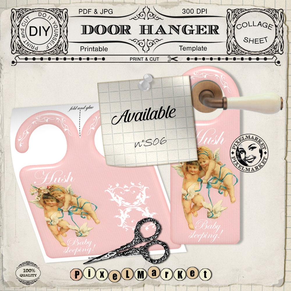 DOOR HANGER Printable Template Do not disturb Door Sign | Etsy