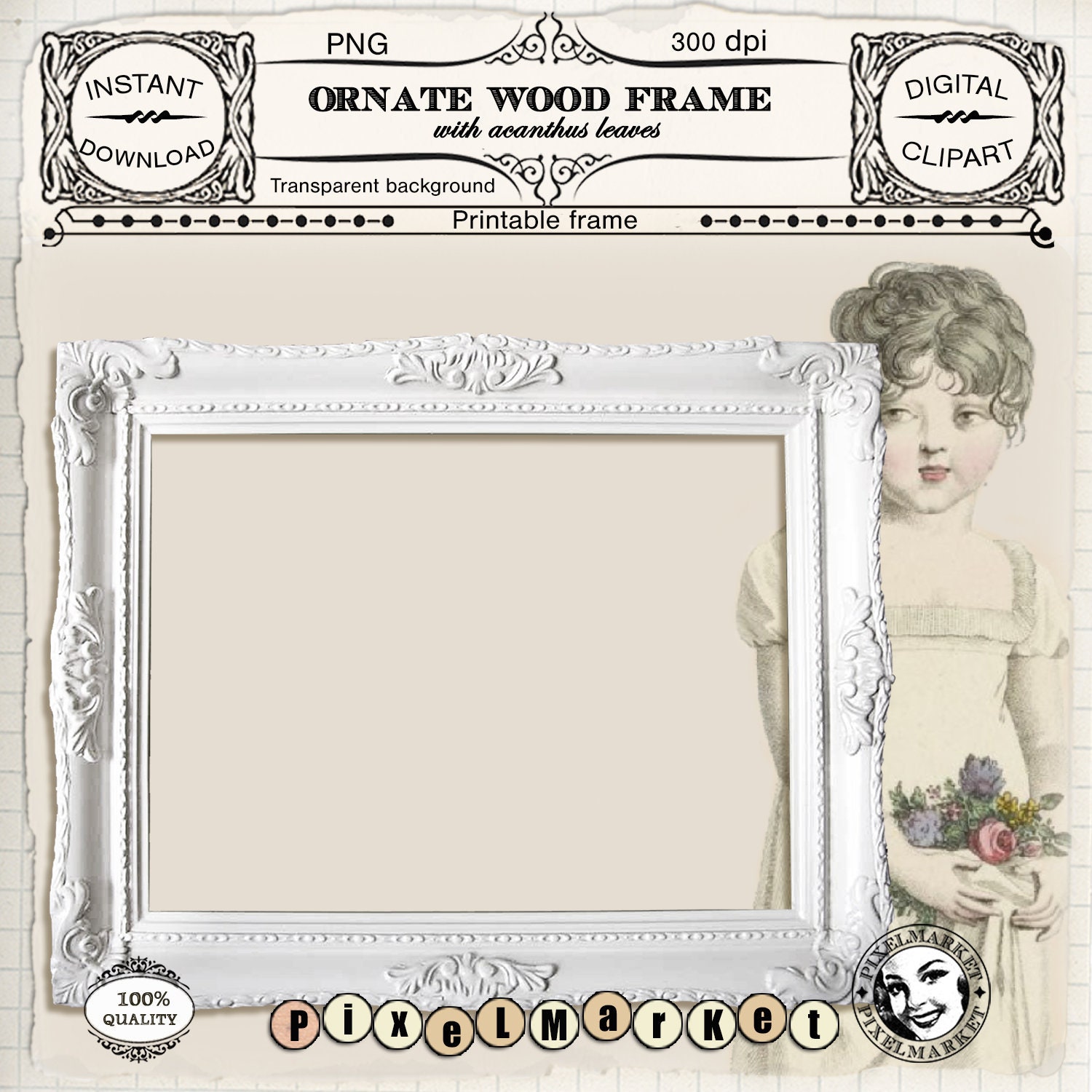 Wood Frame Vintage 食らっ Poster パンサー ピンナップガール Wood Frame Vintage Poster パンサーピンナップガール
