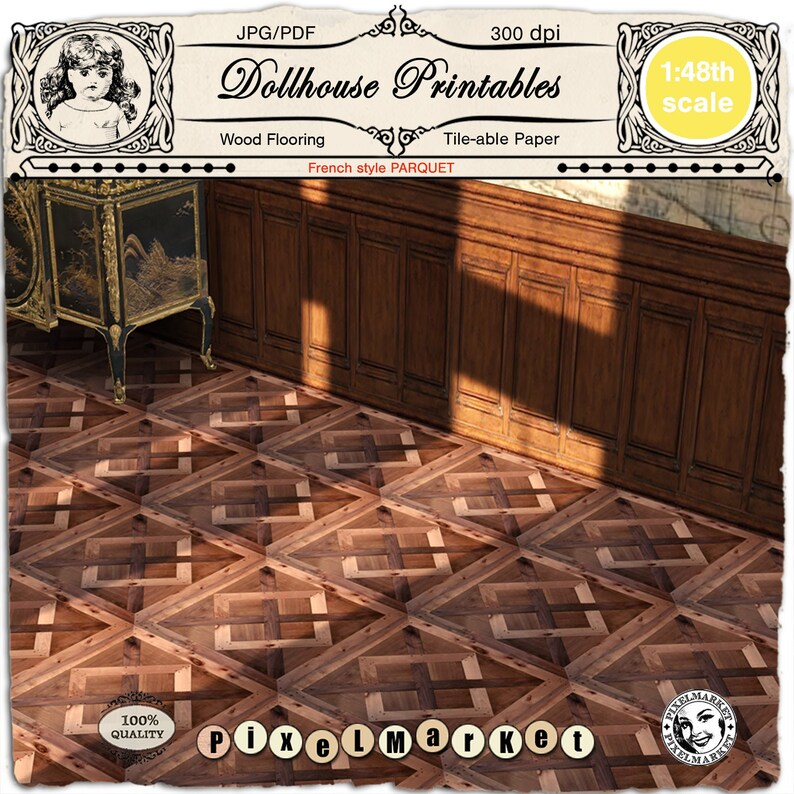 DOLLHOUSE Flooring 1:48th Scale Miniature Wood Floor French - Etsy