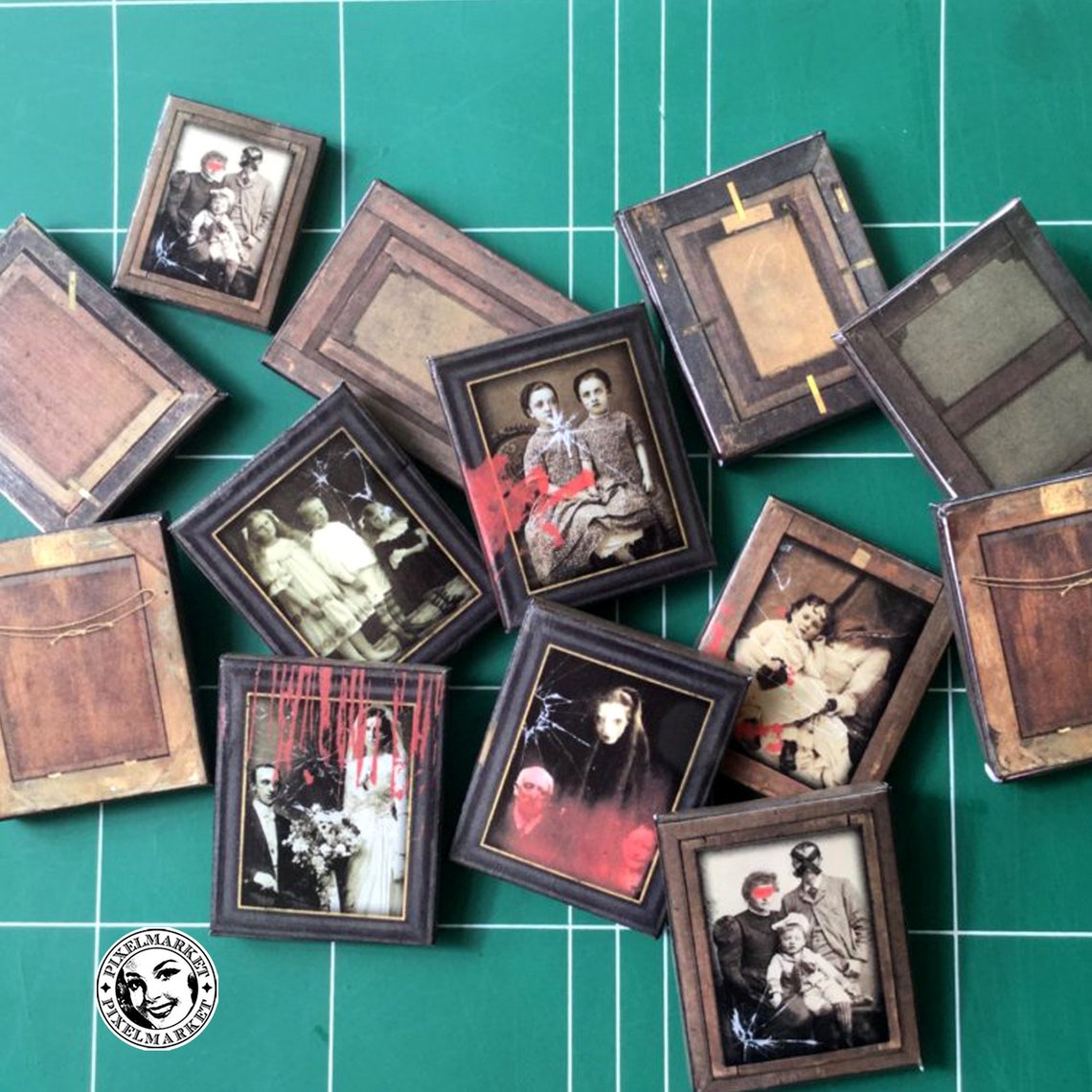 Dollhouse Miniature Prints CREEPY FAMILY PORTRAIT Printable | Etsy