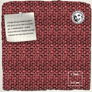 DOLLHOUSE PRINTABLE Seamless Wallpaper Red Brick Tiles Outdoor ...