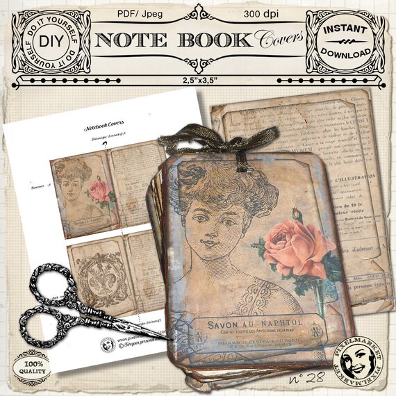 printable notebook covers digital template notepad cover diy etsy printable notebook covers