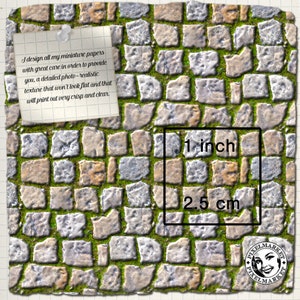 Dollhouse 1/12 Printable Floor Conservatory Flooring Paving Stones ...