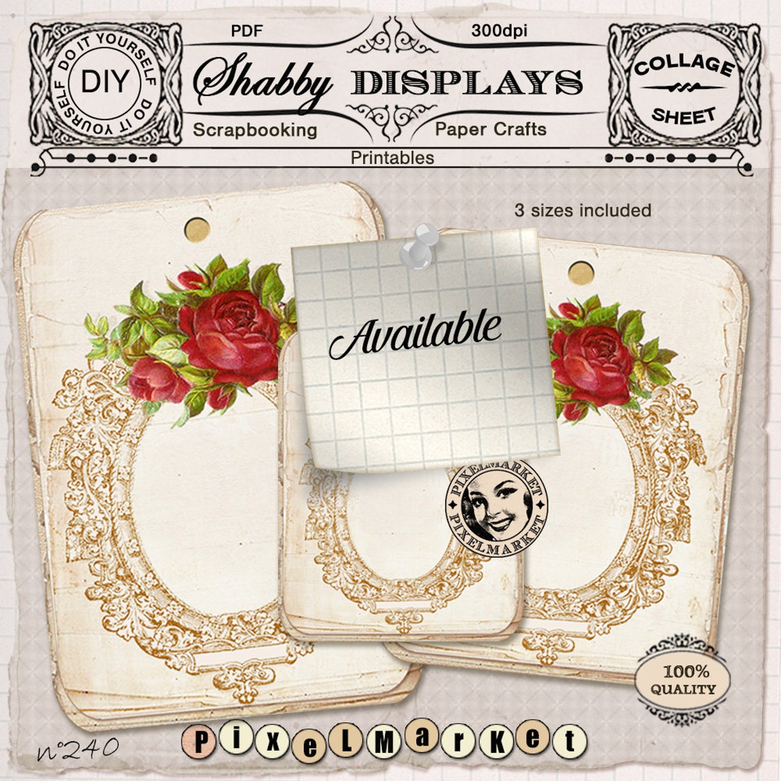 PRINTABLE Jewelry Cards TEMPLATE Victorian Ads Instant - Etsy