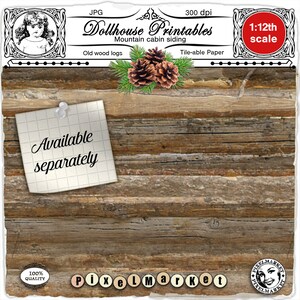 Dollhouse Miniature Printable STONE WALL TILES Siding Wallpaper 1/12 ...