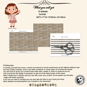 DOLLHOUSE Printable Wood Floor Reclaimed Wooden Flooring 1/12th ...