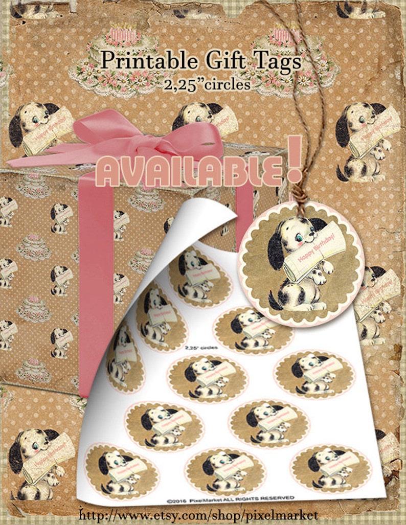 WRAPPING PAPER for Girl Printable Birthday Retro Gift Wrap | Etsy