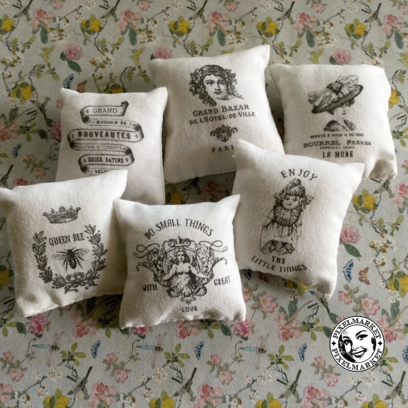 Dollhouse PILLOW Set of 6 Printable Cushions TEMPLATE - Etsy