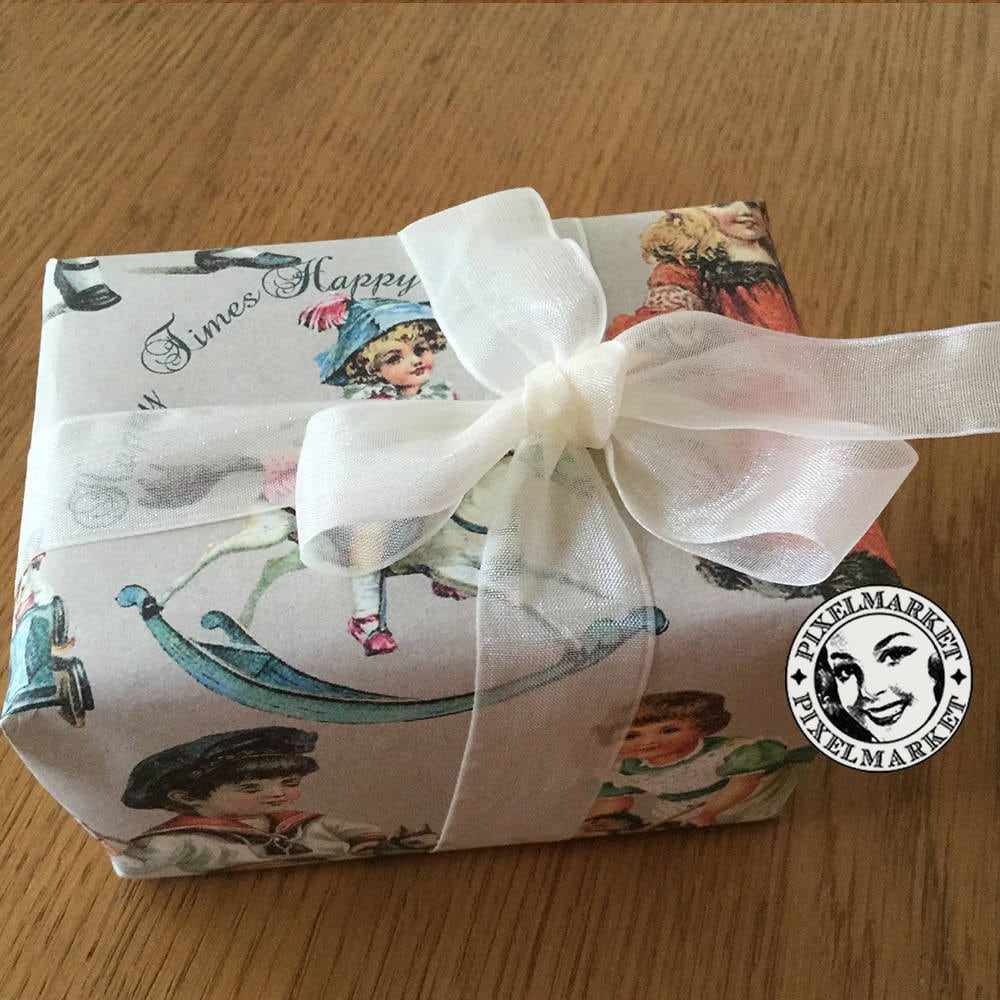 Printable WRAPPING PAPER Victorian Gift Wrap Vintage Toys Etsy Australia