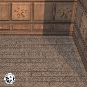 DOLLHOUSE Printable Wood Floor Rustic Wooden Painted Flooring 1/12th ...