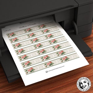 Dollhouse Printable WALLPAPER With Rose Floral BORDER &amp; WAINSCOT ...