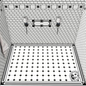 DOLLHOUSE Flooring ART DECO Bathroom 1/12 scale Black & White Floor tiles Printable download Digital sheet for Diorama Roombox image 5