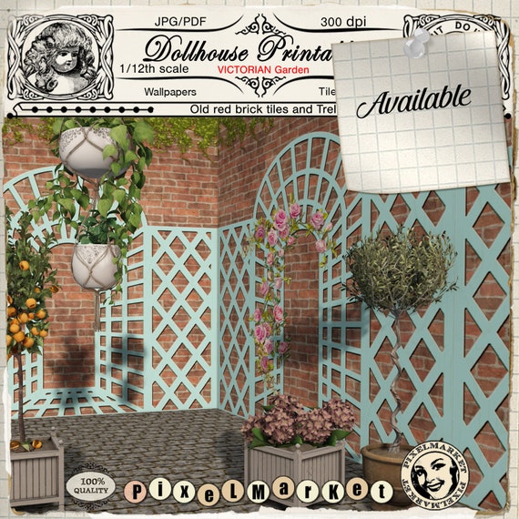 Miniature Victorian Dollhouse Wall Trellis 1:12 scale