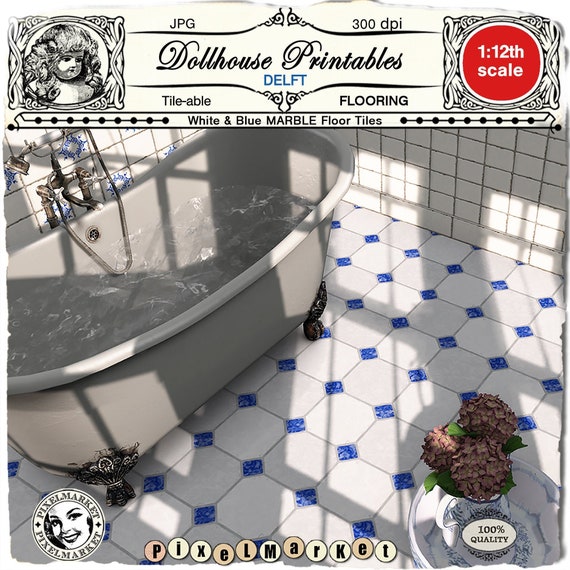 DOLLHOUSE Printable Flooring Wallpaper for 1/12 Miniature | Etsy