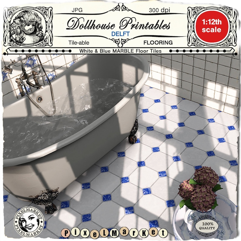 DOLLHOUSE Printable Flooring Wallpaper for 1/12 Miniature | Etsy