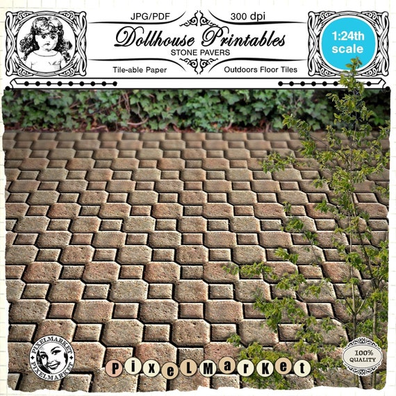 Dollhouse Printable Flooring Download for 1/24 Outdoor Street - Etsy
