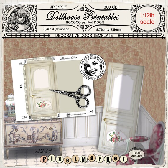 Dollhouse Miniature Furniture Roccoco Painted Door Pdf Etsy