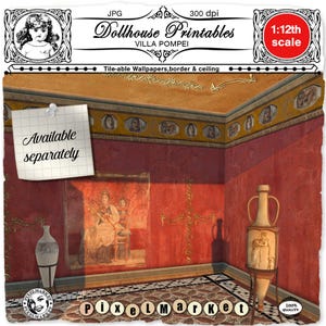 Dollhouse Printable Ancient Rome Miniature CEILING Antique Roman ...
