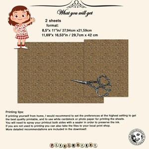 1:6 Playscale Printable BASKET Texture for Miniature Papercrafts ...